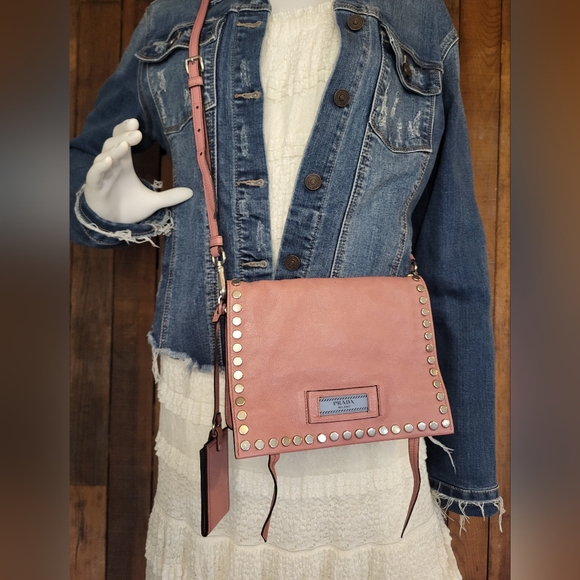 Prada Etiquette Pink Leather Shoulder Bag 2-Way - Picture 2 of 14
